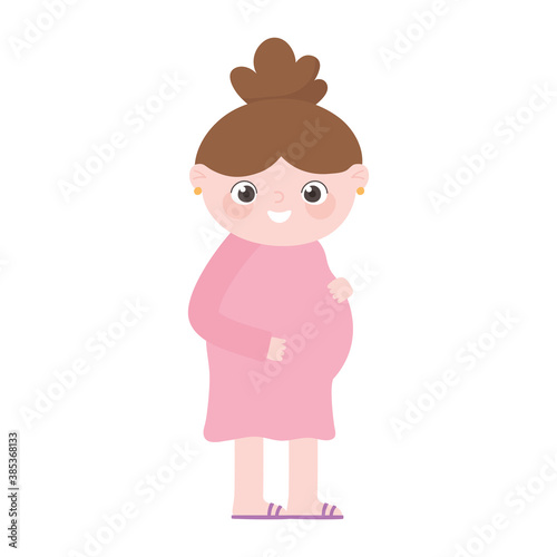 pregnancy and maternity, cute pregnant woman cartoon