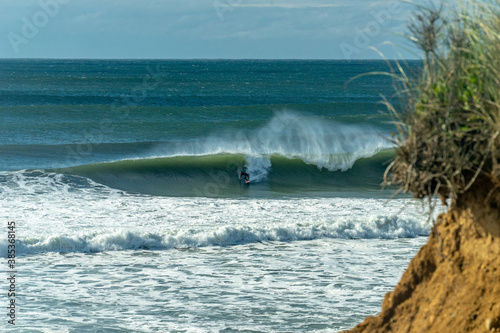 A solo surfer in Montauk New York