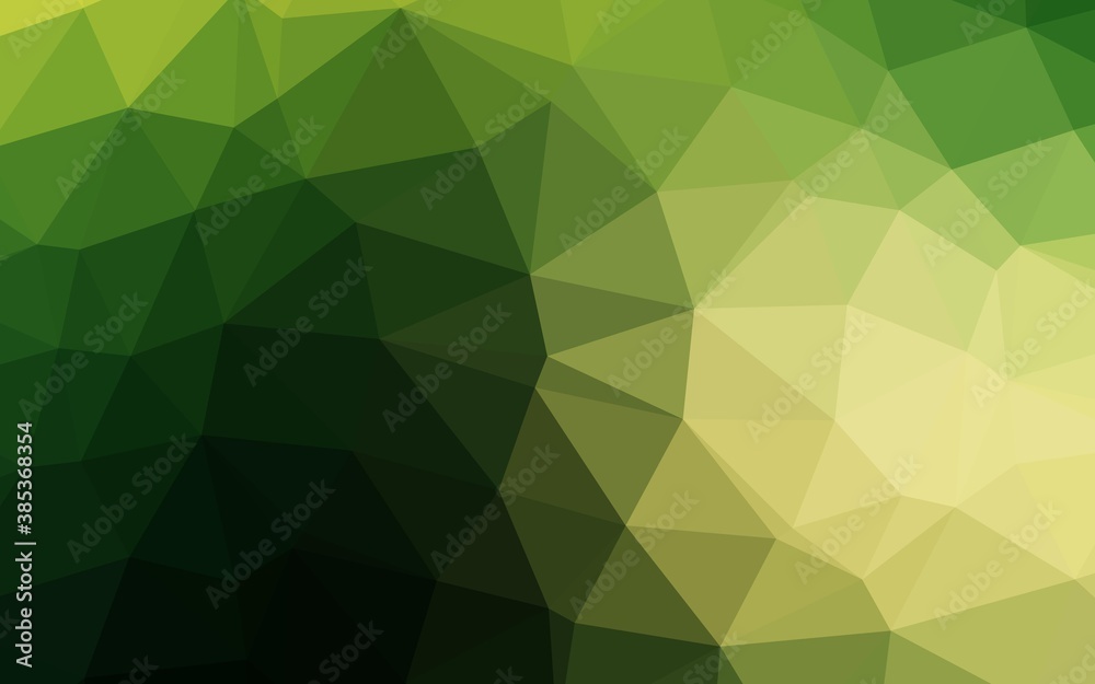 Dark Green, Yellow vector low poly cover.