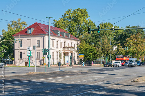  Intersection of the Behlert and Berliner streets with Palais Ritz in Potsdam, Germany