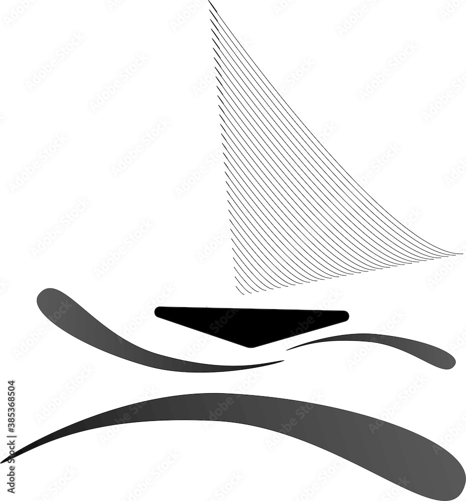 illustration logo sail for web design 