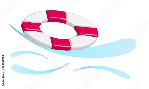 illustration logo of lifebuoy on the water