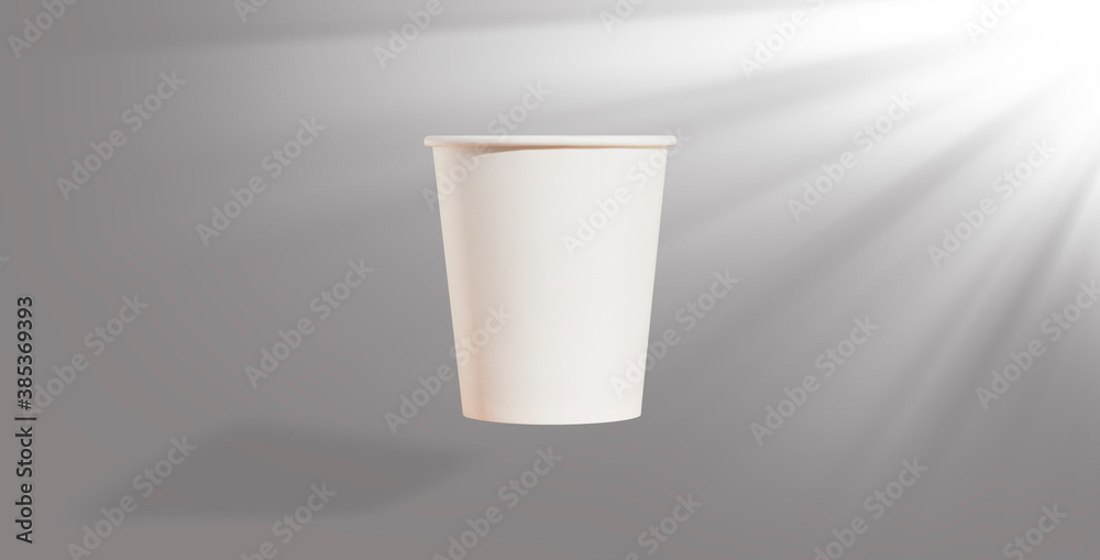 White disposable Cup on a uniform background White disposable Cup on a uniform background