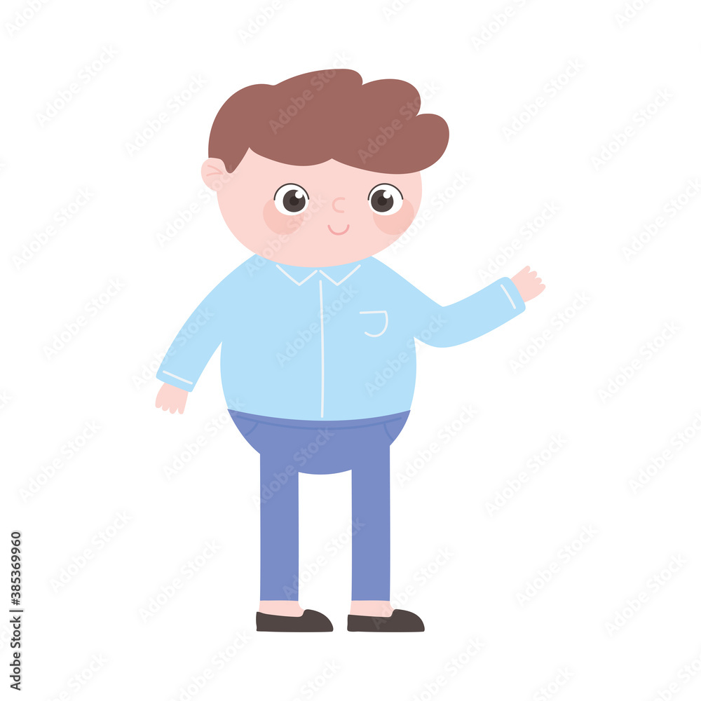 cartoon man character standing isolated icon style
