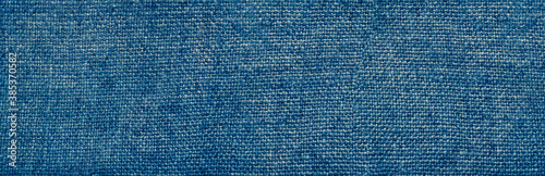 Background and texture blue of jute. Panorama. Banner. View from above.  © fydorov