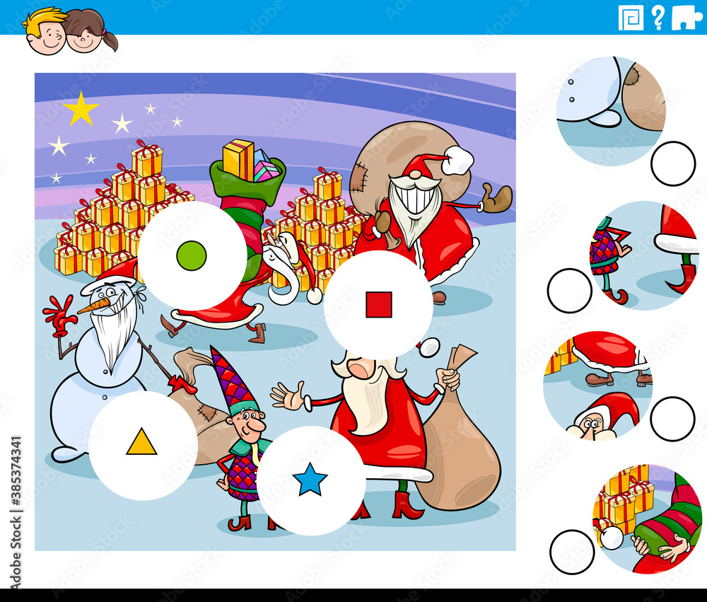 match pieces task with Christmas characters