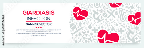 Creative (Giardiasis Infection) disease Banner Word with Icons ,Vector illustration.	