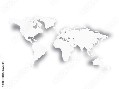3D blank map of World