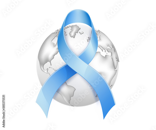 Vector diabetes day awareness symbol blue ribbon
