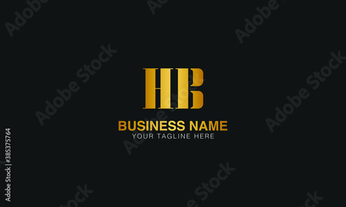 hb initial based letter typography logo design vector 