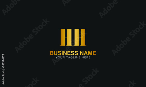 hh initial based letter typography logo design vector 