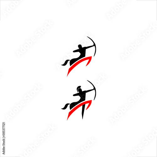 centaur logo archer jump design photo