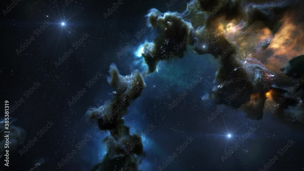 Blue nebula clouds animation