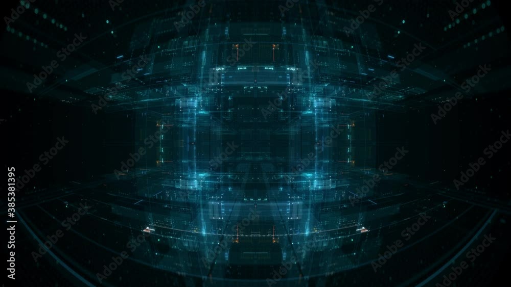 Orb of blue lights, animated background