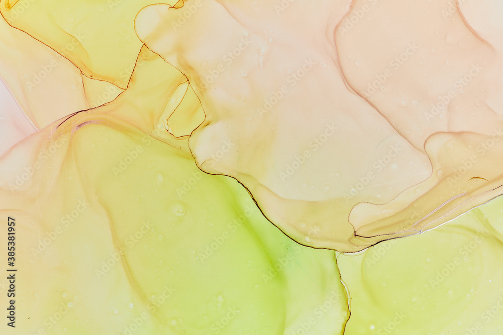 Obraz premium Fluid Art . Abstract colorful background, wallpaper. Mixing acrylic paints. Modern art. Marble texture. Alcohol ink colors translucent