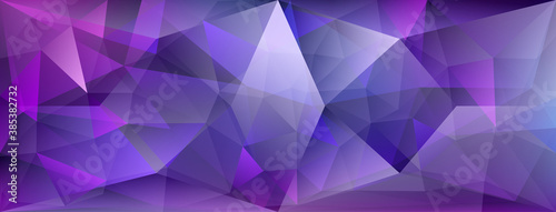 Abstract crystal background with refracting of light and highlights in purple colors