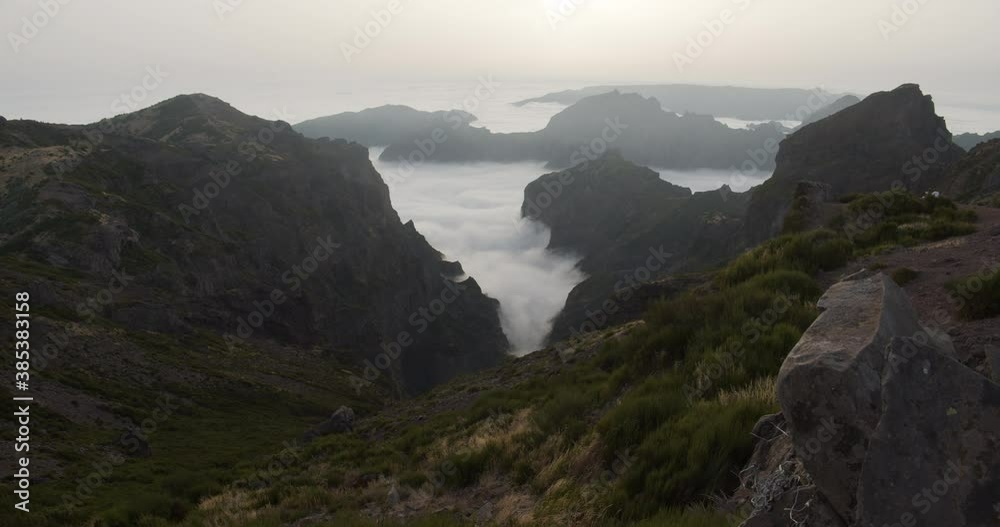 Pico do Arieiro timelapse at sundown, Madeira Island, Portugal Pico do Arieiro timelapse at sundown, Madeira Island, Portugal