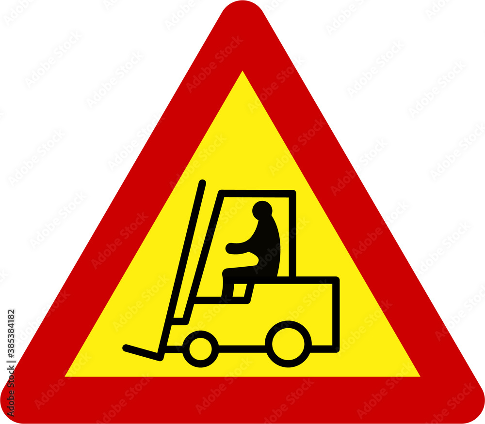 Warning sign with forklift Warning sign with forklift