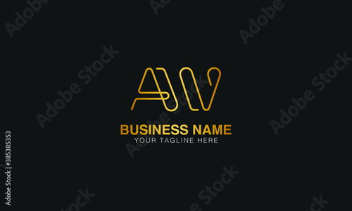 av initial based letter typography logo design vector 