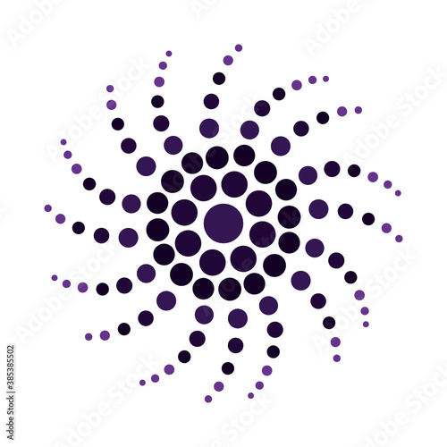 dotted abstract floral flower isolated white background