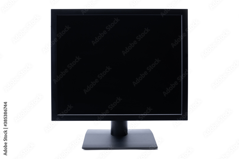 blank computer screen. desktop lcd monitor isolated on a white background. computer hardware blank computer screen. desktop lcd monitor isolated on a white background. computer hardware