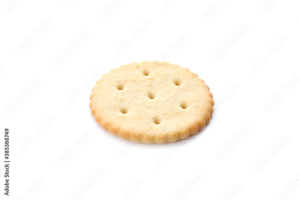 Crispy cracker isolated on white. Delicious snack Crispy cracker isolated on white. Delicious snack