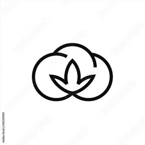 cloud logo combination with black leaves