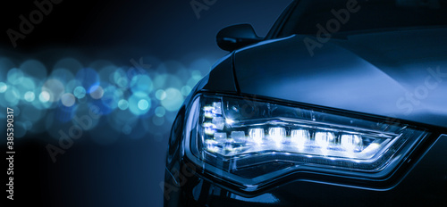 Fotografie headlight of prestigious car close up