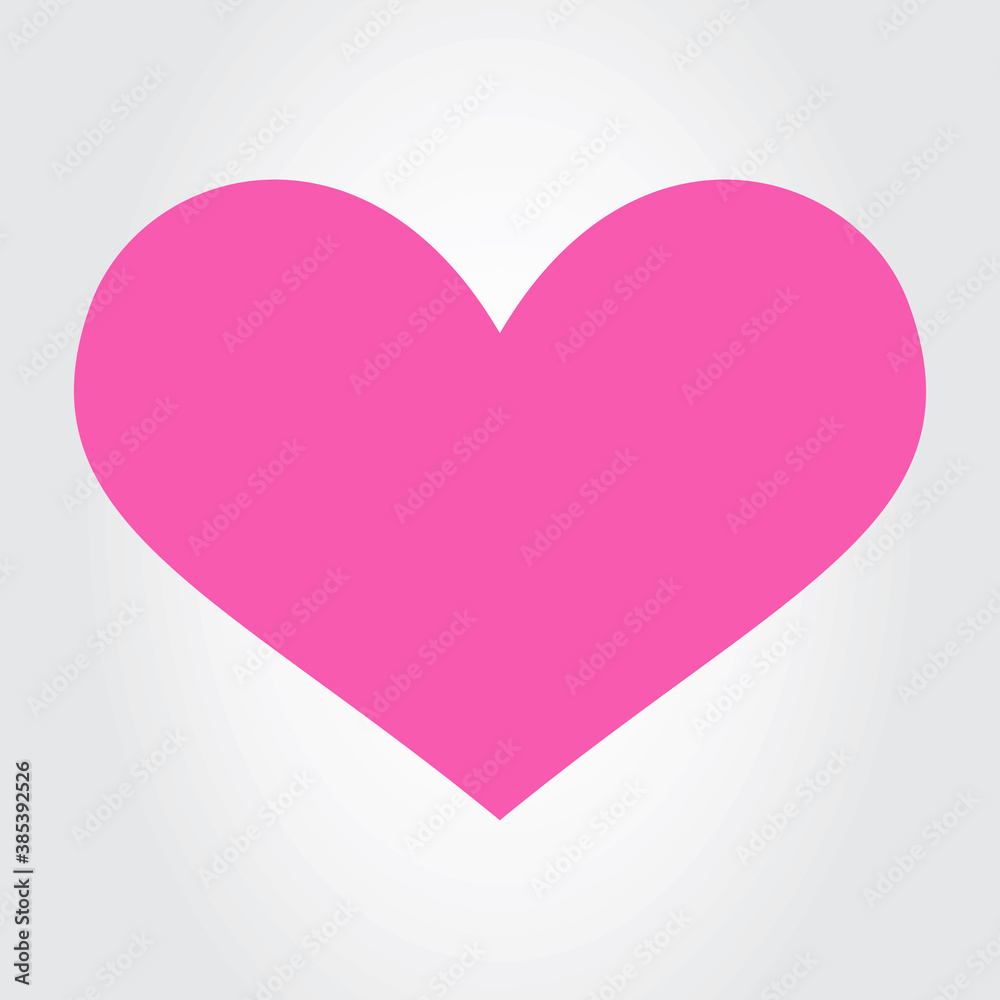 Pink heart icon vector. Flat love icon isolated on white. Pink heart vector for love logo, heart symbol, shape icon and Valentine's day. Cute heart icon for shape design, heart vector, love icon