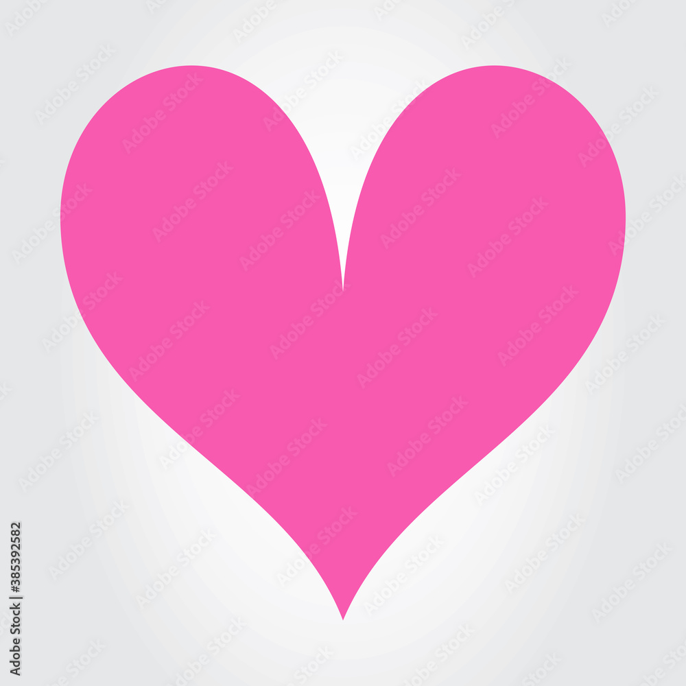 Pink heart icon vector. Flat love icon isolated on white. Pink heart vector for love logo, heart symbol, shape icon and Valentine's day. Cute heart icon for shape design, heart vector, love icon