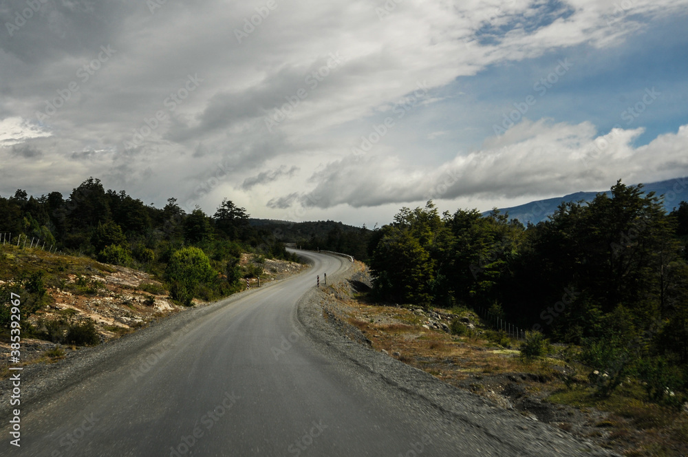 empty road,  Torres del Paine, Chile