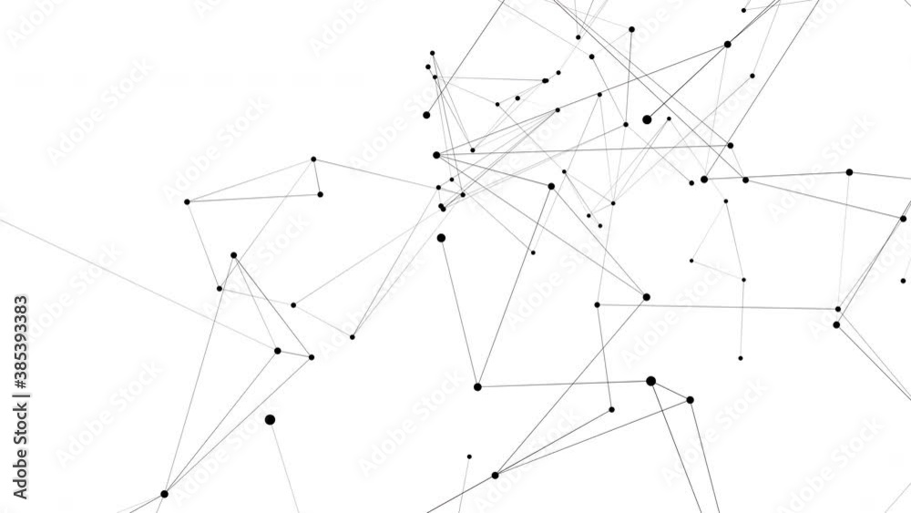 Abstract technology Plexus background from animated lines and dots. Network Looping seamless space geometrical backdrop