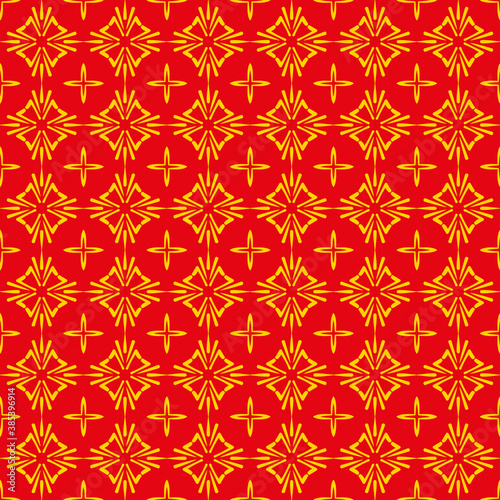 red seamless pattern with flowers