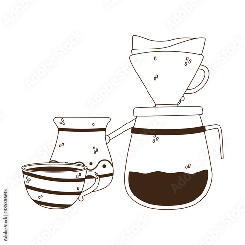 coffee brewing methods, drip brew turkish and cup line style