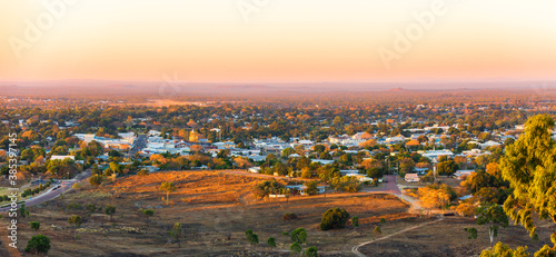 Photos Panorama Charters Towers town Queensland Australia as the sun goes down