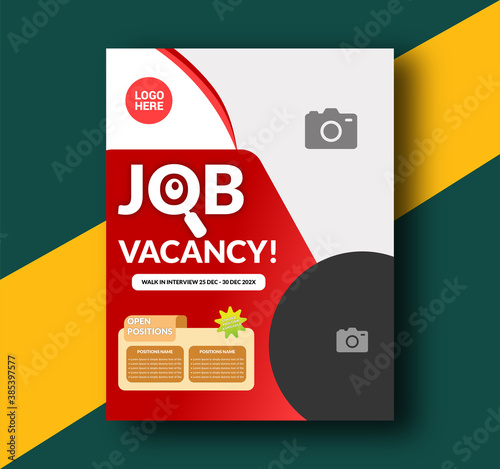 Red orange hiring flyer design