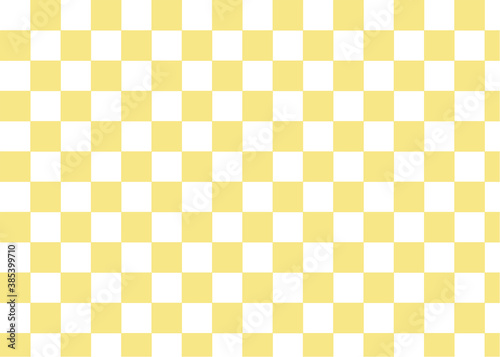 市松模様　黄色と白色