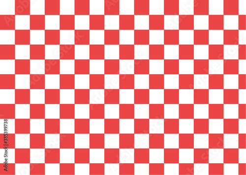 市松模様　赤色と白色