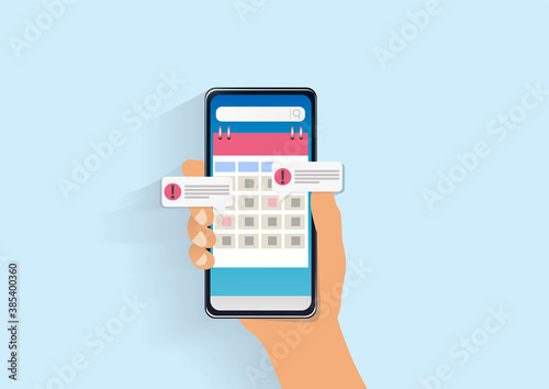 Smartphone calendar with event appointment
