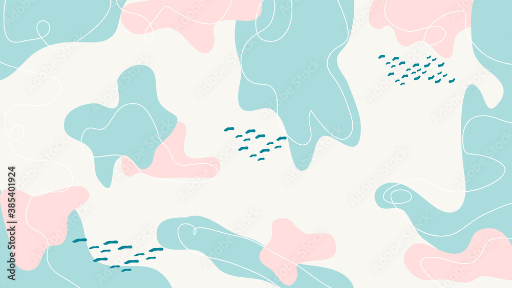 abstract Pastel color background with memphis pattern design Vector