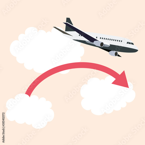 下降する飛行機