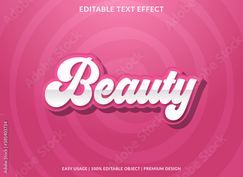 beauty text effect with bold and 3d style use for business logo and brand