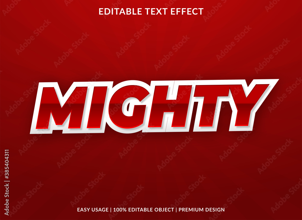 mighty text effect with bold and 3d style use for business logo and brand