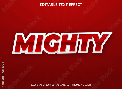mighty text effect with bold and 3d style use for business logo and brand