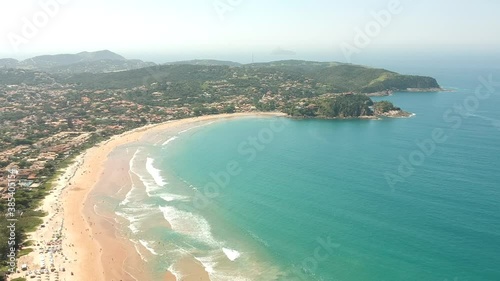 Aerial view geribá buzios Brazil beach. Beach view from drone photo