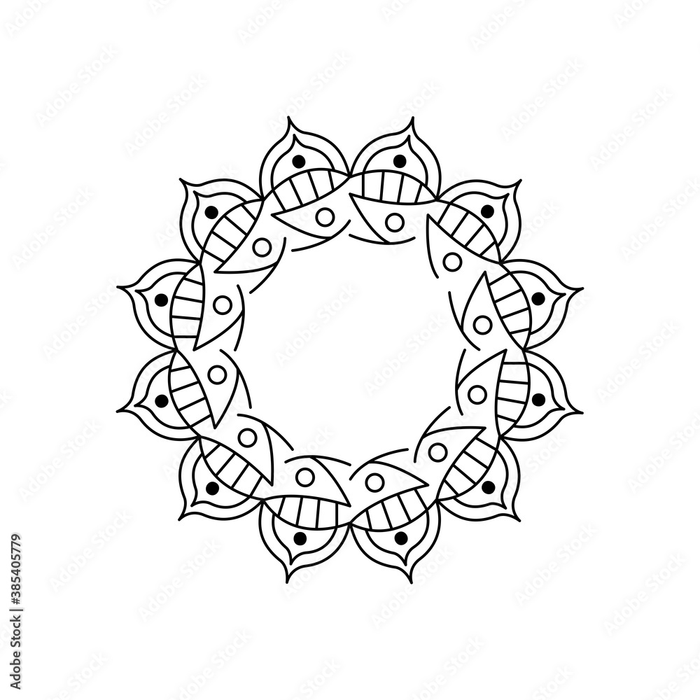 Obraz premium arabic mandala icon image, line style