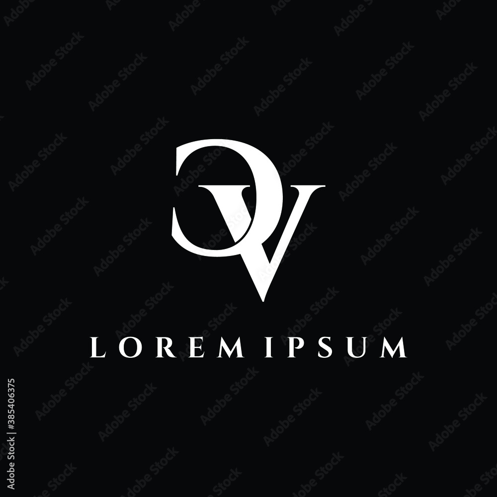 Letter CV luxury logo design vector