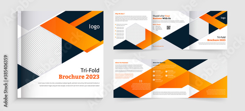 Square Corporate Trifold Brochure Design Template 
