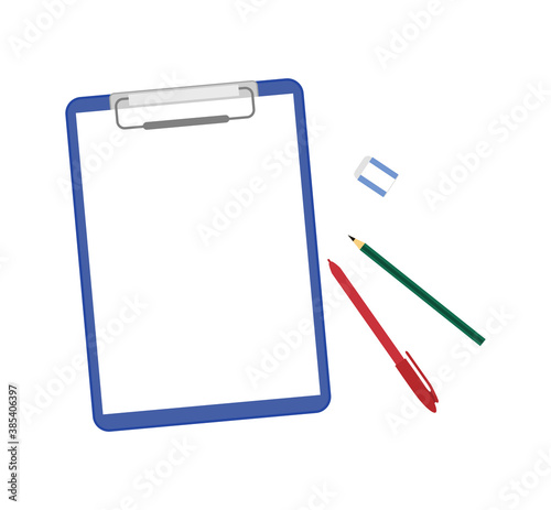 バインダーと筆記用具のベクターイラスト
