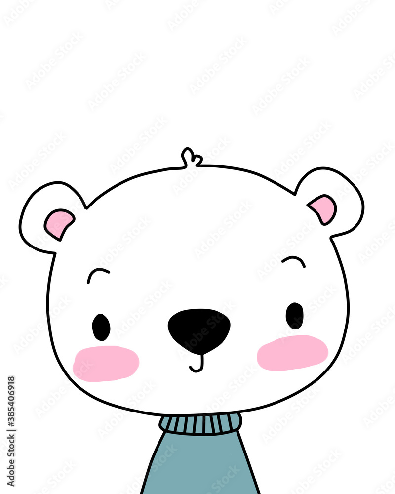 Fototapeta premium Cute bear in winter clothes